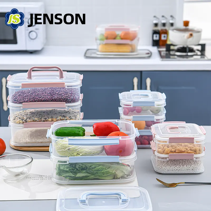 Telung Lapisan Portable Meal Prep Wadhah